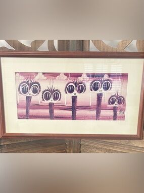 Peter Browne “Family Portrait” 24x14” Framed Emus Lithograph Print NSW Artist